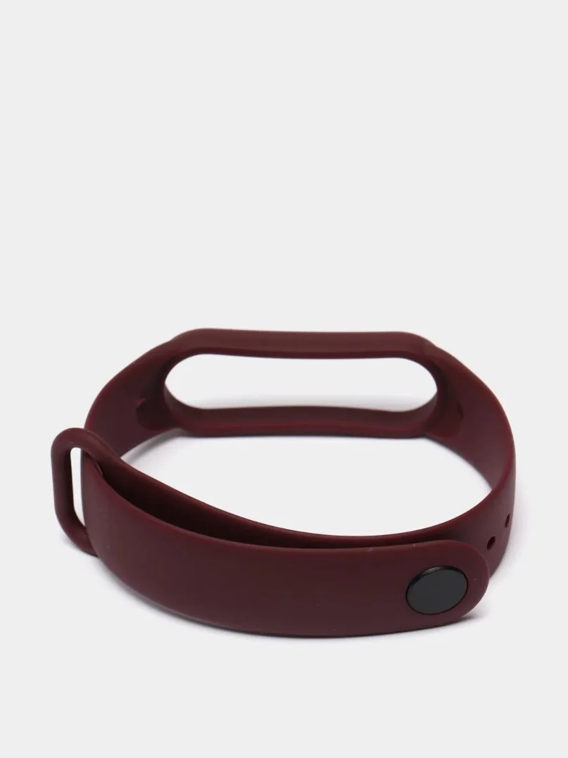 Тёмно-бордовый ремешок силиконовый для фитнес браслета Xiaomi Mi Band 5, Ми Банд 6