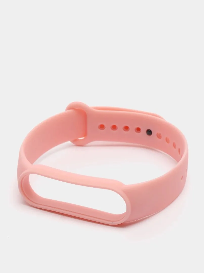 Розовый ремешок силиконовый для фитнес браслета Xiaomi Mi Band 5, Ми Банд 6