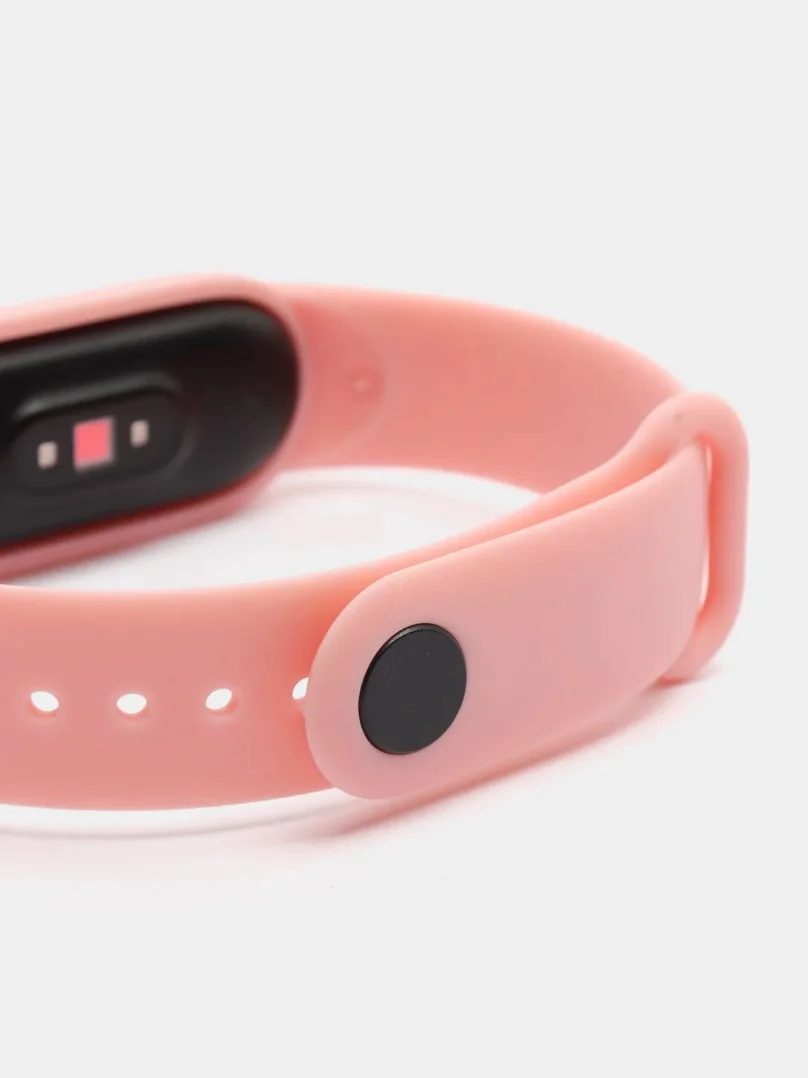 Розовый ремешок силиконовый для фитнес браслета Xiaomi Mi Band 5, Ми Банд 6
