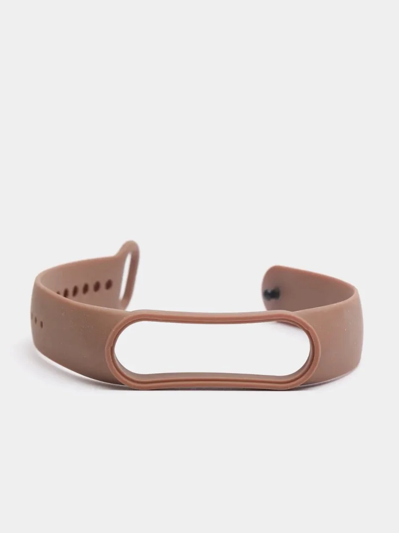 Коричневый ремешок силиконовый для фитнес браслета Xiaomi Mi Band 5, Ми Банд 6