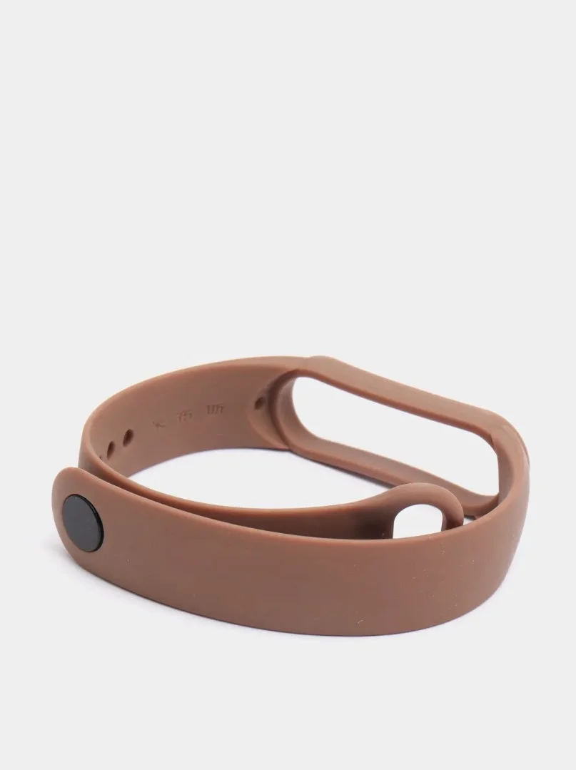 Коричневый ремешок силиконовый для фитнес браслета Xiaomi Mi Band 5, Ми Банд 6