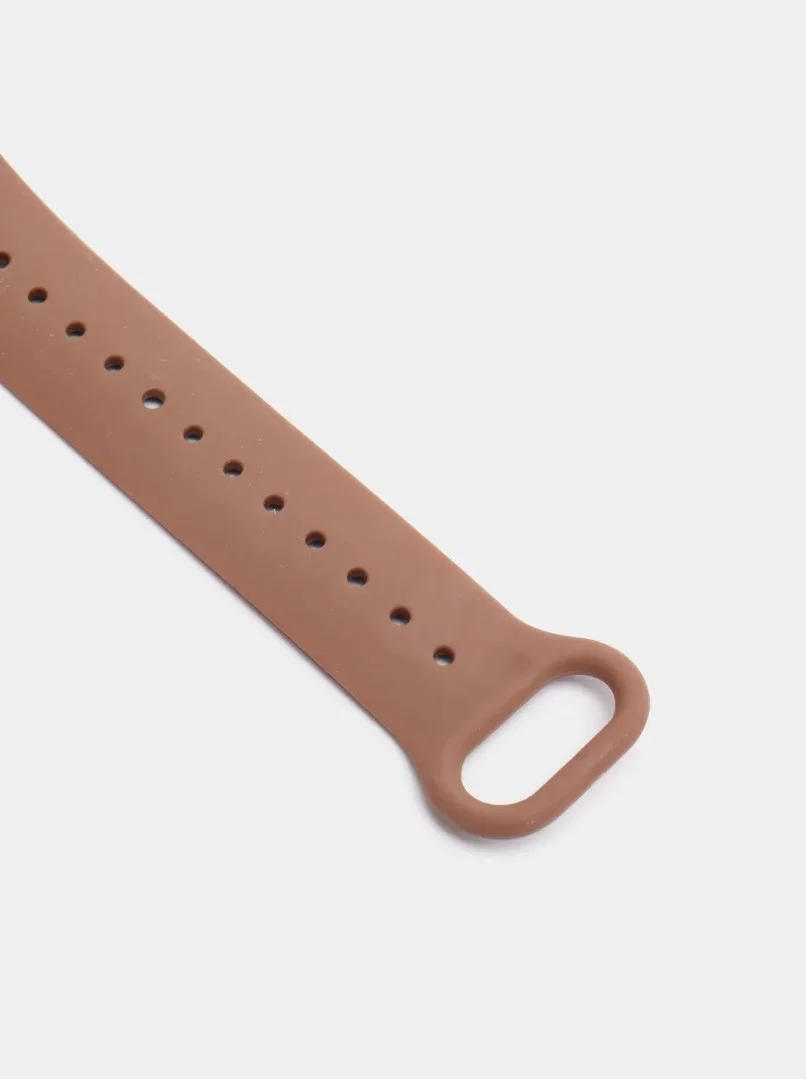 Коричневый ремешок силиконовый для фитнес браслета Xiaomi Mi Band 5, Ми Банд 6