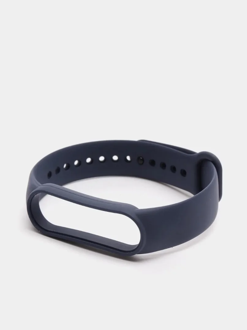 Темно-синий ремешок силиконовый для фитнес браслета Xiaomi Mi Band 5, Ми Банд 6