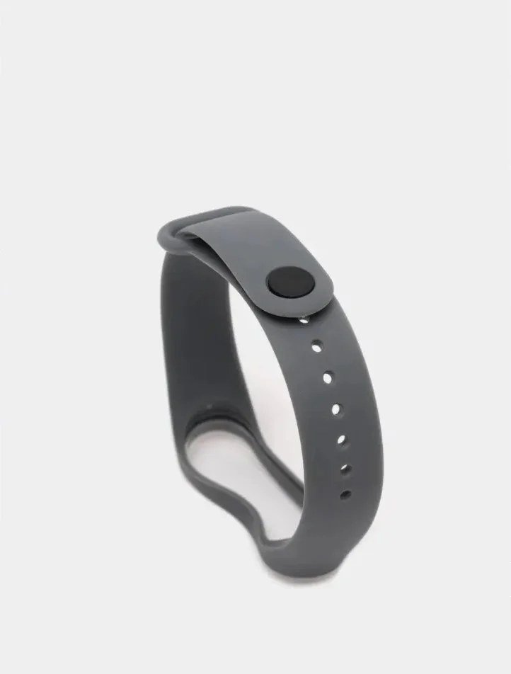 Тёмно-серый ремешок силиконовый для фитнес браслета Xiaomi Mi Band 5, Ми Банд 6