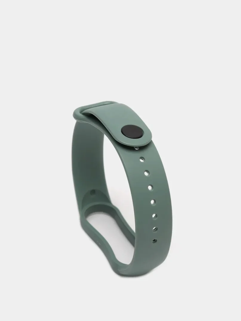 Хаки ремешок силиконовый для фитнес браслета Xiaomi Mi Band 5, Ми Банд 6