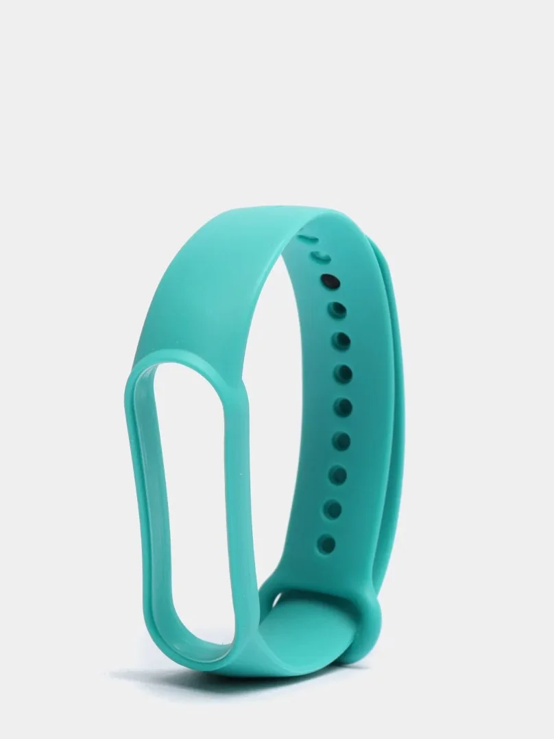 Бирюзовый ремешок силиконовый для фитнес браслета Xiaomi Mi Band 5, Ми Банд 6
