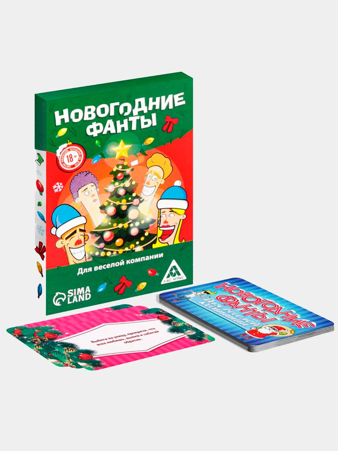 Зеленый настольная новогодняя карточная игра "Фанты" для взрослой компании, подарок на Новый год