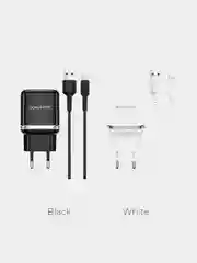 Белый зарядное устройство BOROFONE BA36A, 18W, USB + кабель Type-C