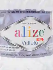 Белый пряжа плюшевая Alize Velluto, 100% микрополиэстер, 100 г, 68 м