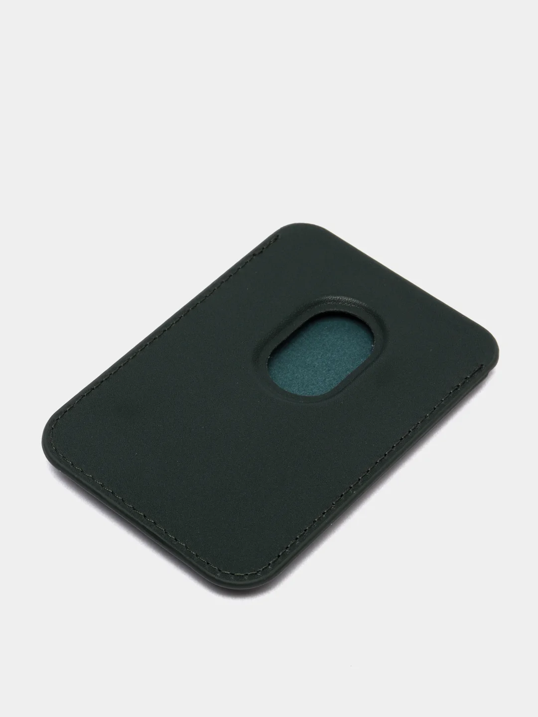 Тёмно-зелёный картхолдер на магнитах MagSafe Leather Wallet iPhone
