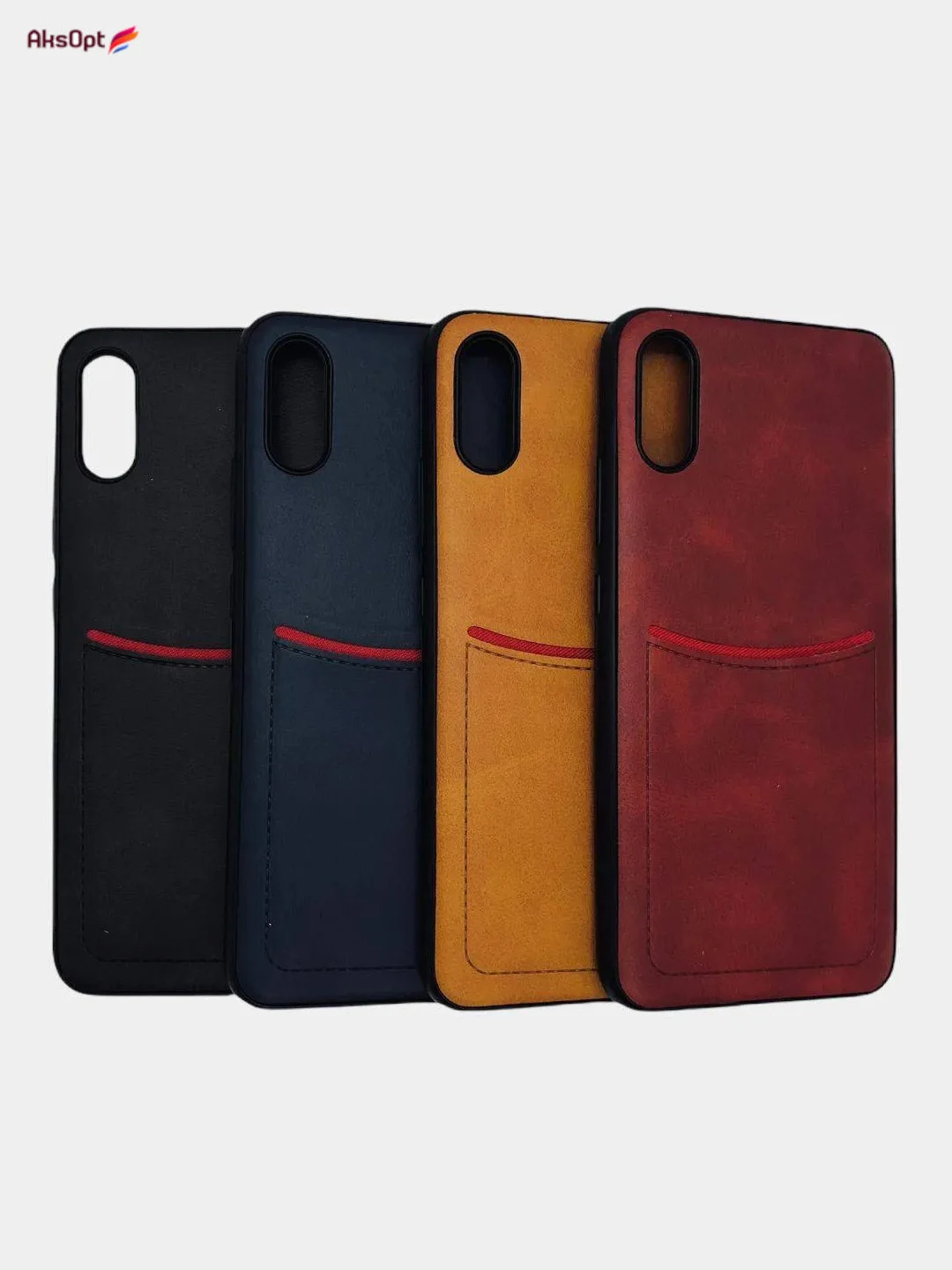 Алый чехол с визитницей, карманом Xiaomi Redmi Mi 10, Mi Note 10, 9A, 8A,7A,7,Note 9,Note 9 Pro