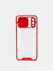 Красный чехол Samsung Galaxy A02, Самсунг Галакси А02 пластиковый прозрачный с защитой камеры