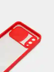 Красный чехол Samsung Galaxy A02, Самсунг Галакси А02 пластиковый прозрачный с защитой камеры