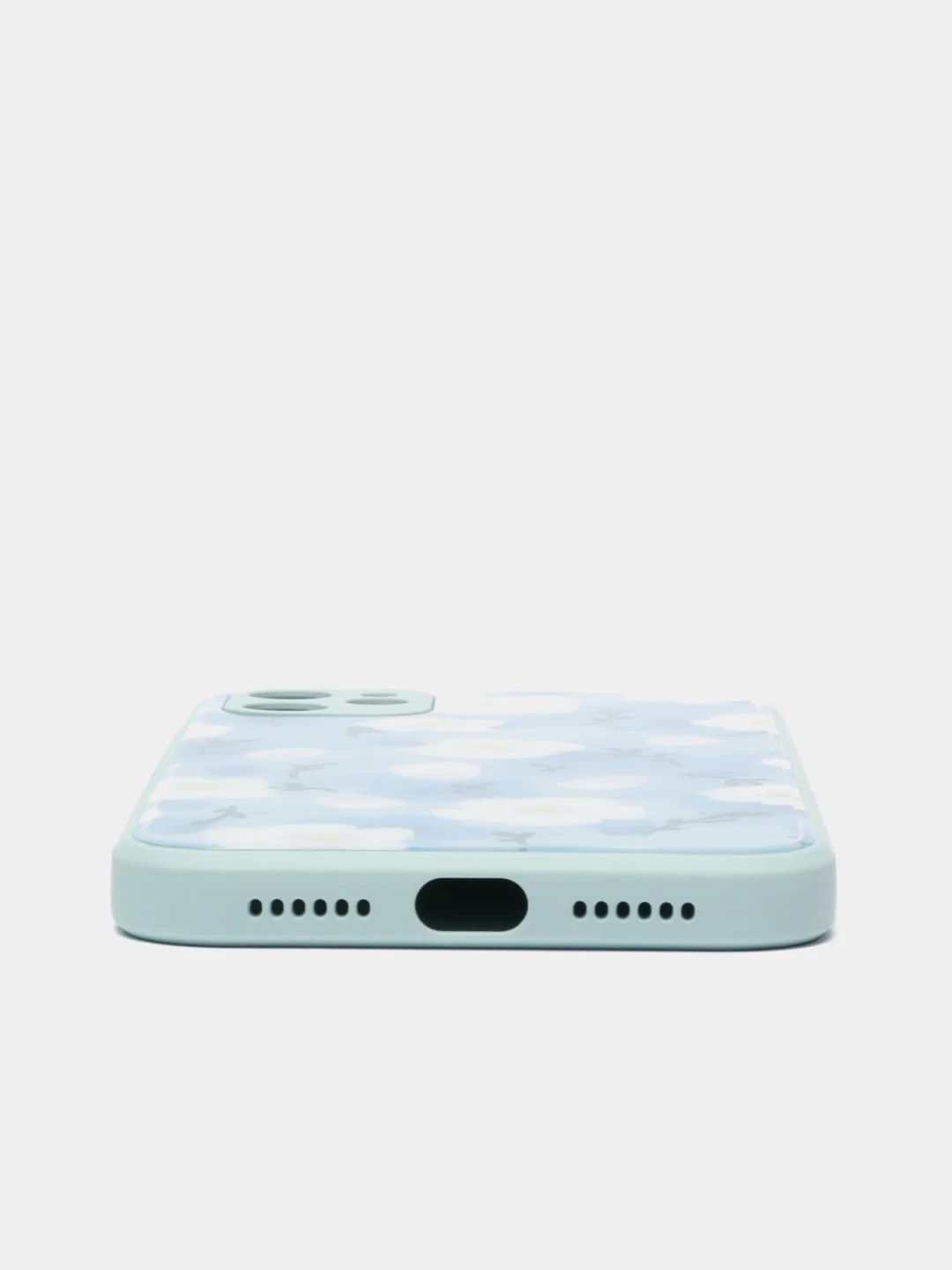 Голубой чехол iPhone 11 с принтом