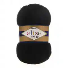 Черный пряжа Alize Angora Real 40 (Ализе Ангора Реал 40)