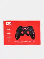 Черный геймпад джойстик беспроводной Wireless Controller x3, с держателем для телефона