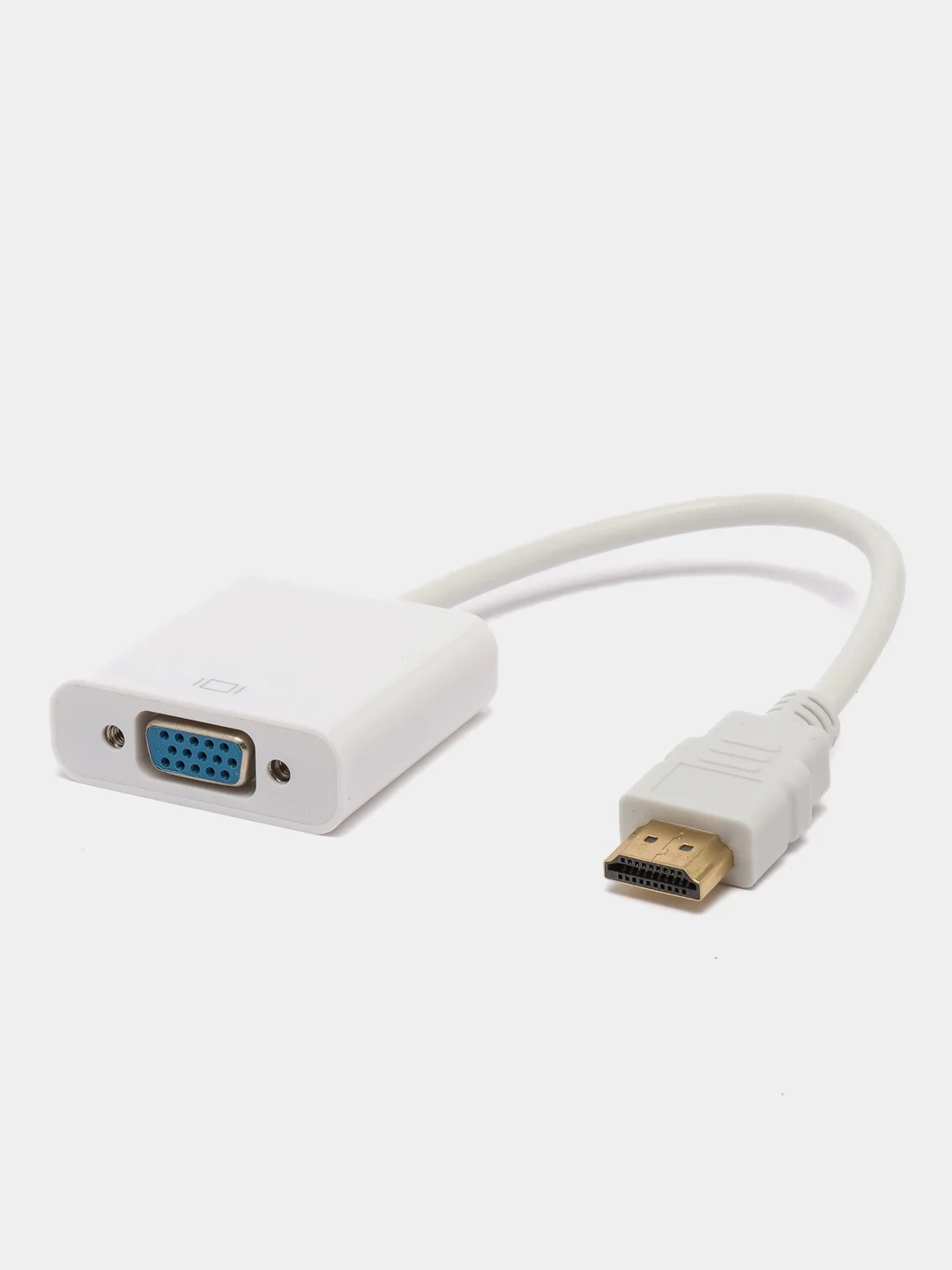 Белый переходник-адаптер из HDMI в VGA, с аудиовыходом и без