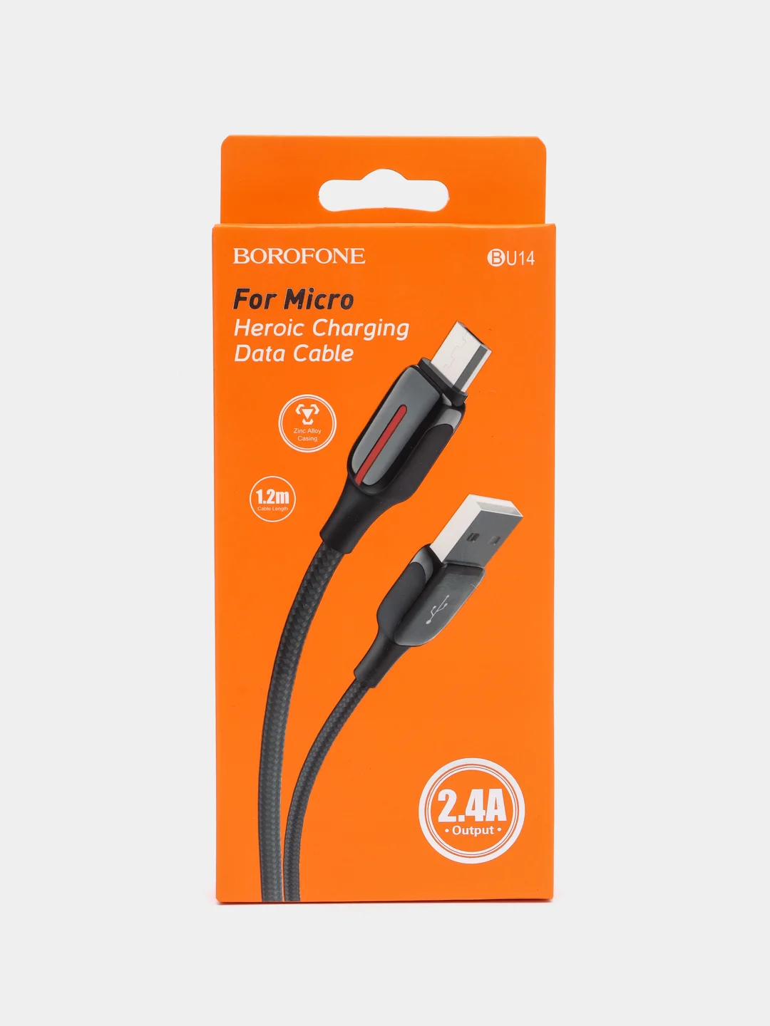 Черный кабель для зарядки и передачи данных Borofone BU14 для Micro USB, 1.2 м, 2.4А, для Android
