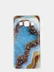 Зеленый чехол Samsung Galaxy A3 2015 / SM-A300F, Галакси А3 2015 силиконовый с мраморным рисунком