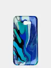 Бирюзовый чехол Samsung Galaxy A7 2017 / SM-A720, Галакси А7 2017, силиконовый с мраморным рисунком