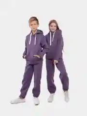 Пурпурный детский спортивный костюм, теплый, на флисе, с подкладом, начесом