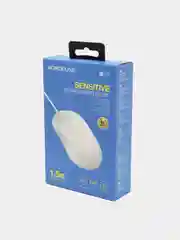 Белый мышь компьютерная проводная BOROFONE BG4 Universal Business USB