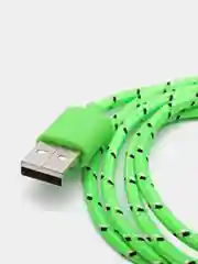Зеленый кабель для зарядки телефона micro USB, провод зарядный, шнур юсб быстрая зарядка