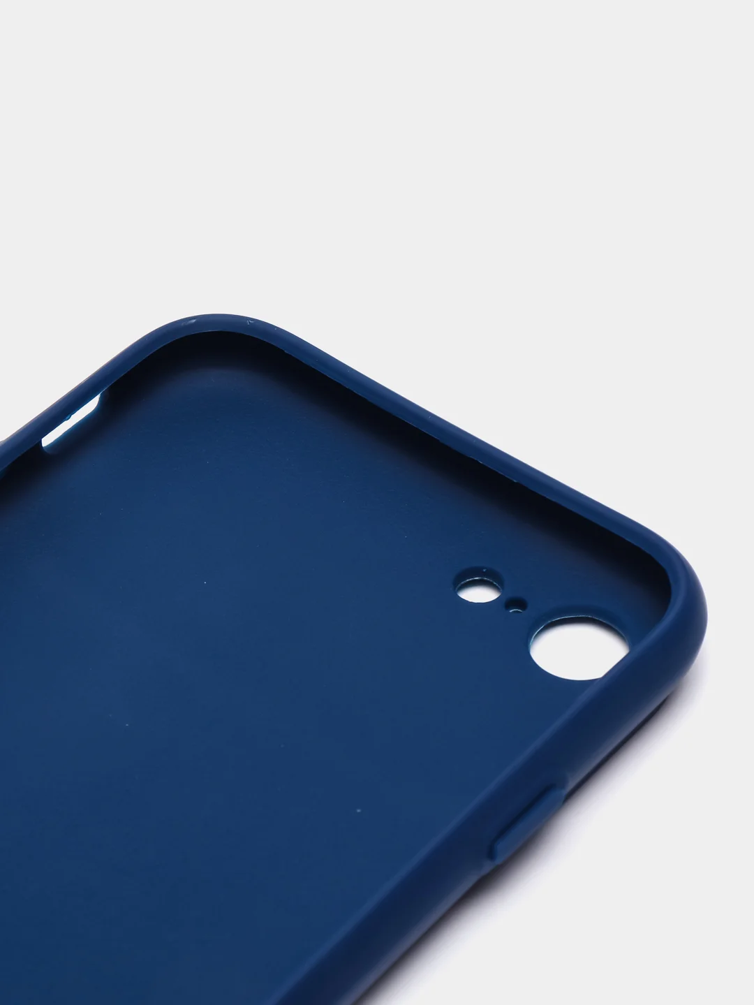 Темно-синий чехол iPhone 7 / 8 / SE 2020 силиконовый с закрывающейся камерой
