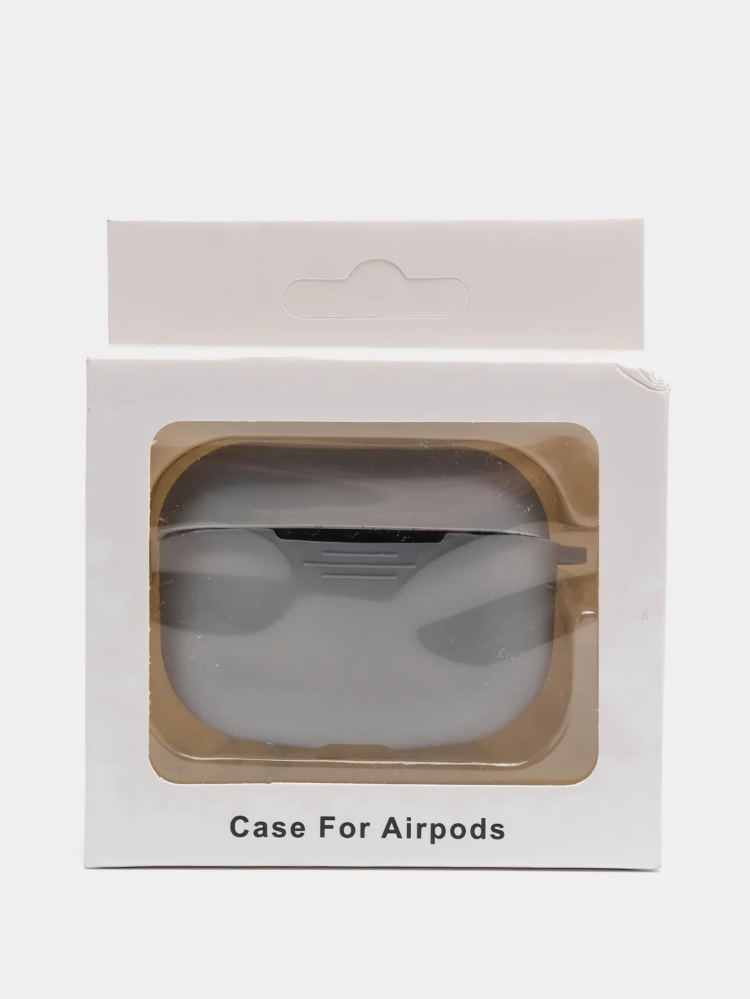 Серый силиконовый чехол для наушников AirPods Pro с карабином