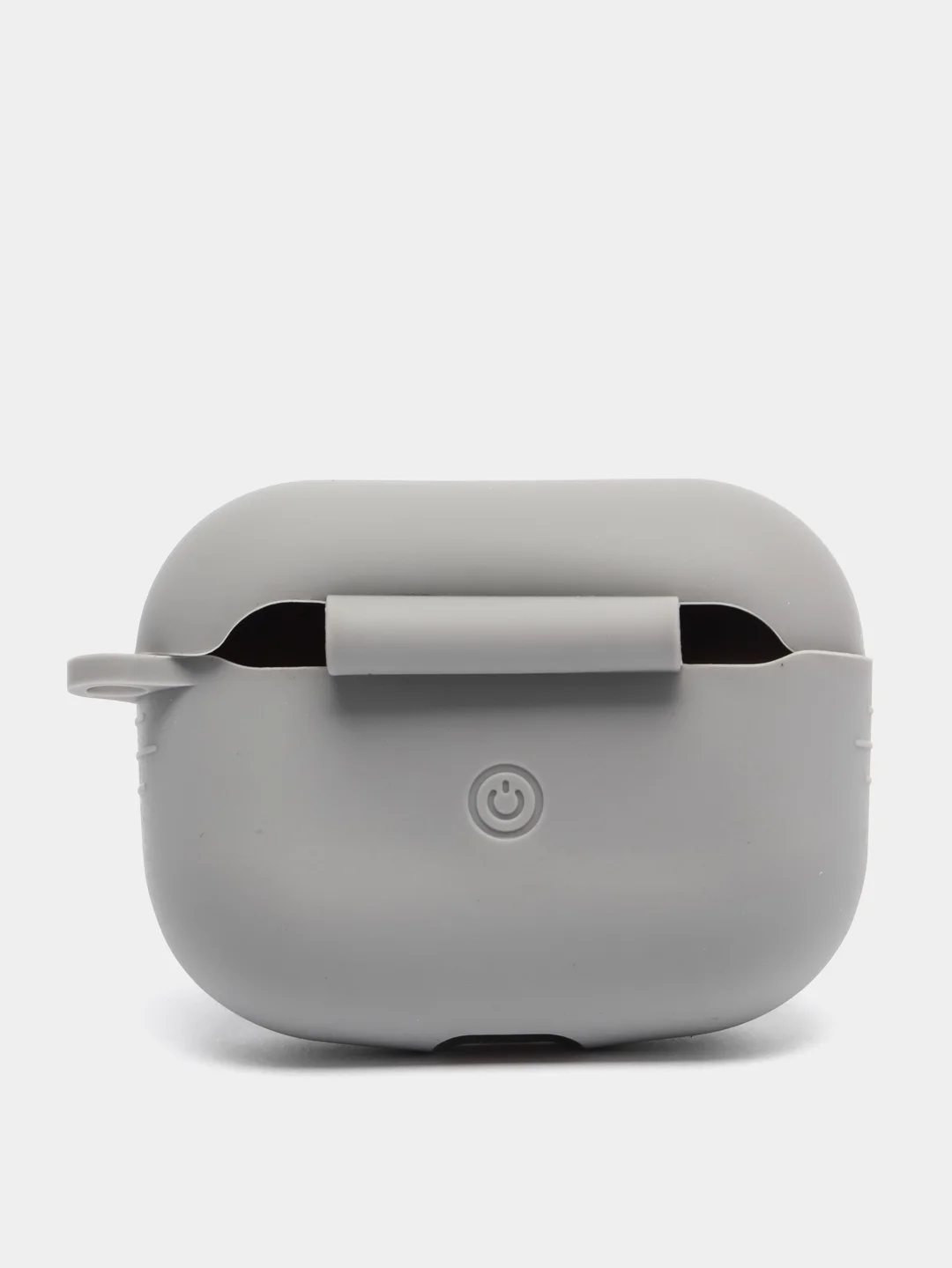 Серый силиконовый чехол для наушников AirPods Pro с карабином