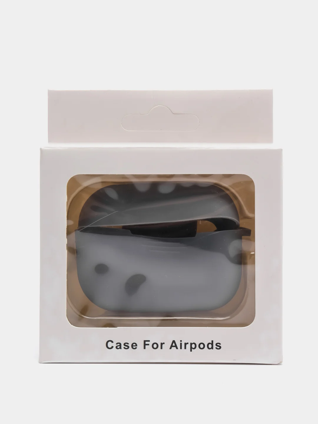 Тёмно-серый силиконовый чехол для наушников AirPods Pro с карабином