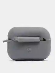 Тёмно-серый силиконовый чехол для наушников AirPods Pro с карабином