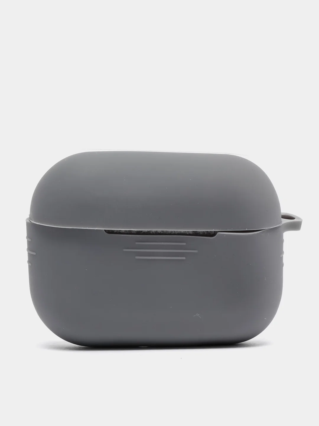 Тёмно-серый силиконовый чехол для наушников AirPods Pro с карабином