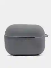 Тёмно-серый силиконовый чехол для наушников AirPods Pro с карабином