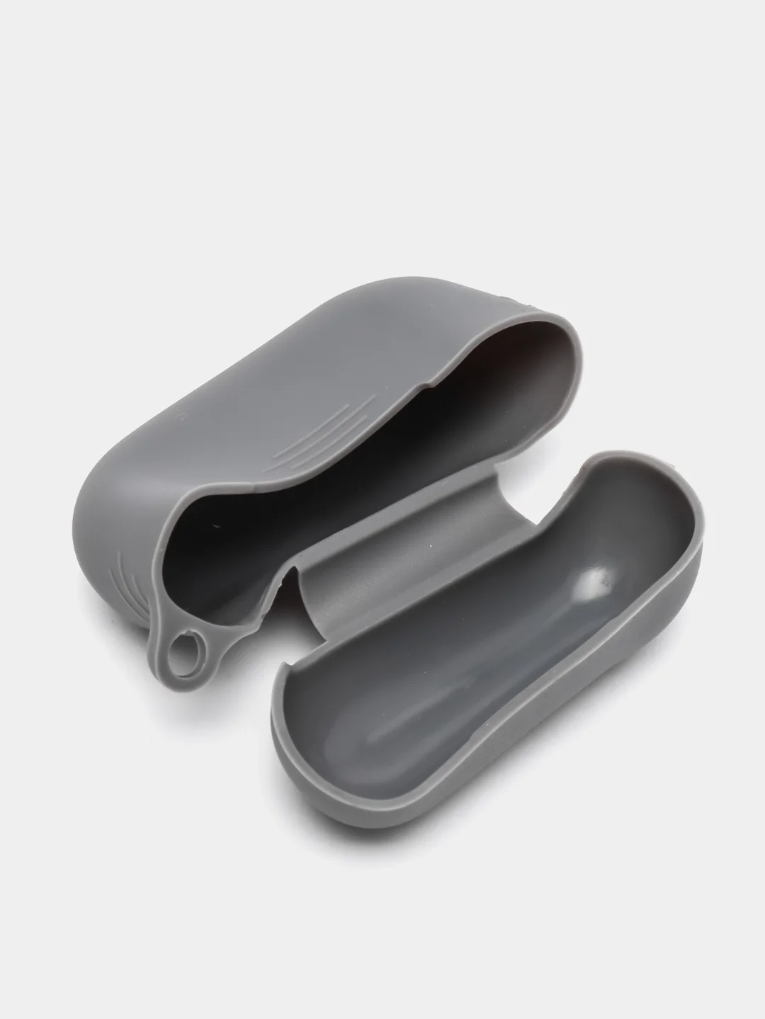 Тёмно-серый силиконовый чехол для наушников AirPods Pro с карабином