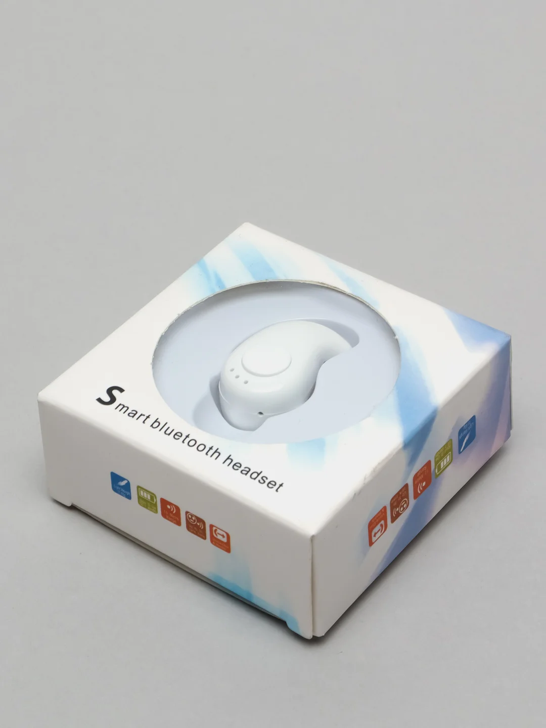 Белый мини Bluetooth наушник с микрофоном громкой связи