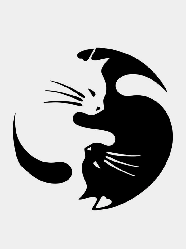Наклейка "Кошка: Инь и Ян"