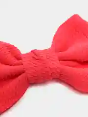 Кораллово-розовый детская повязка на голову с бантом / Повязка - бант для девочек