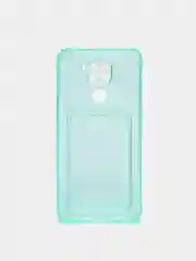 Зеленый чехол-накладка для телефона с кардхолдером Xiaomi Redmi 10 / Note 9 / 9c / 9a / 9S / 9PRO