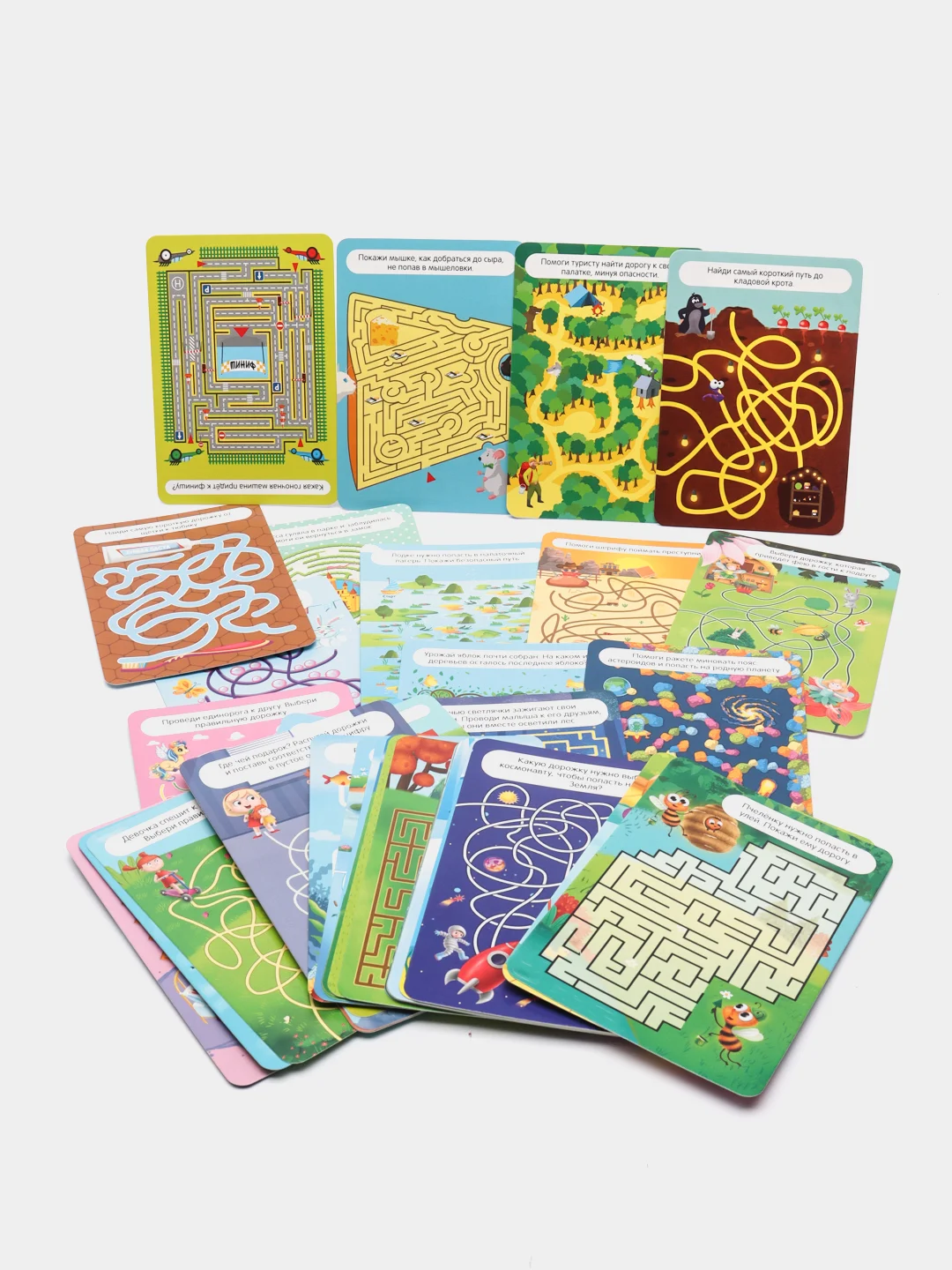Игра карточная "Весёлые лабиринты", Проф-Пресс, 100 игр