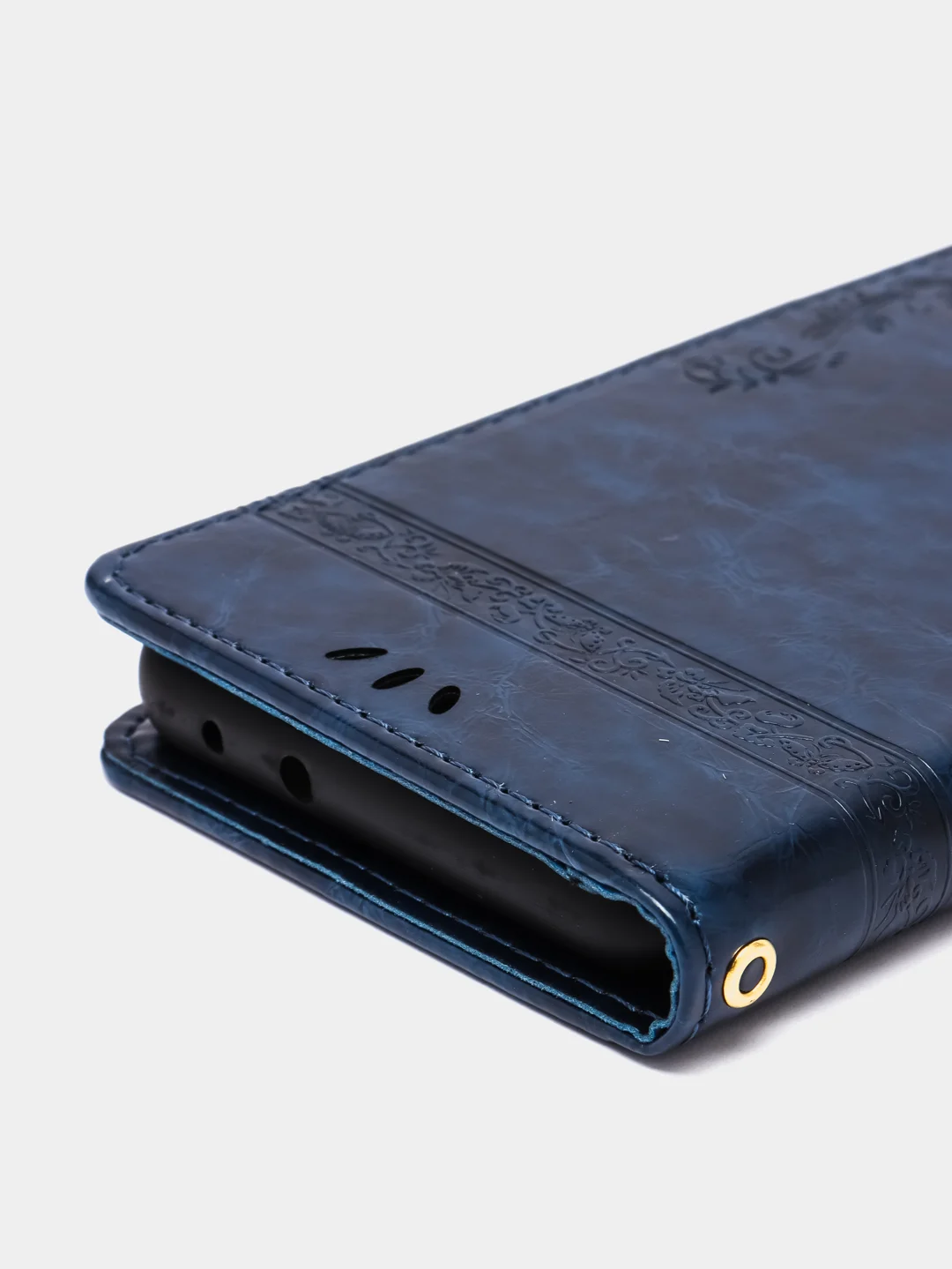 Темно-синий кожаный PU чехол-книжка для Xiaomi Redmi 9, Редми 9