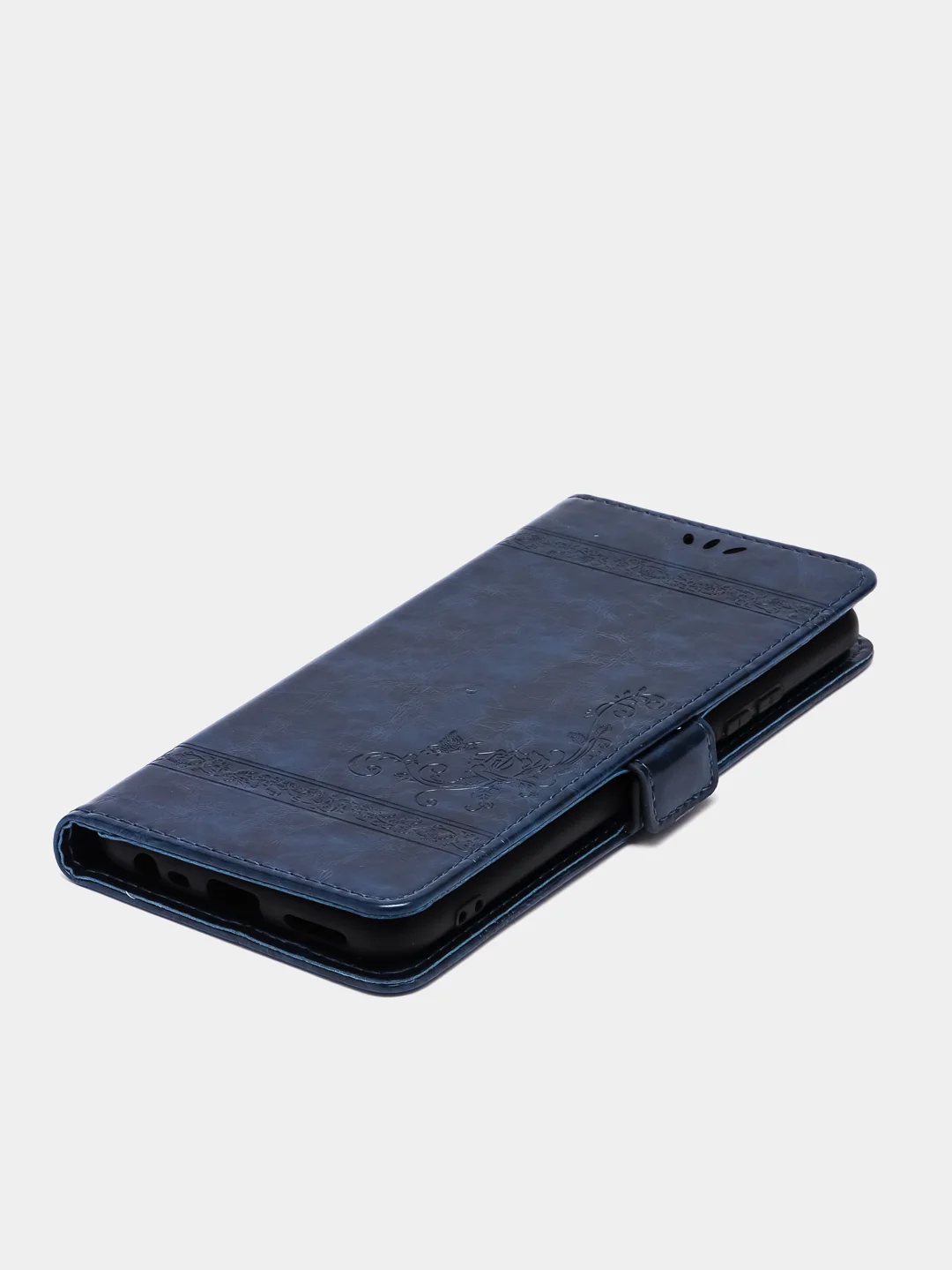 Темно-синий кожаный PU чехол-книжка для Xiaomi Redmi 9, Редми 9