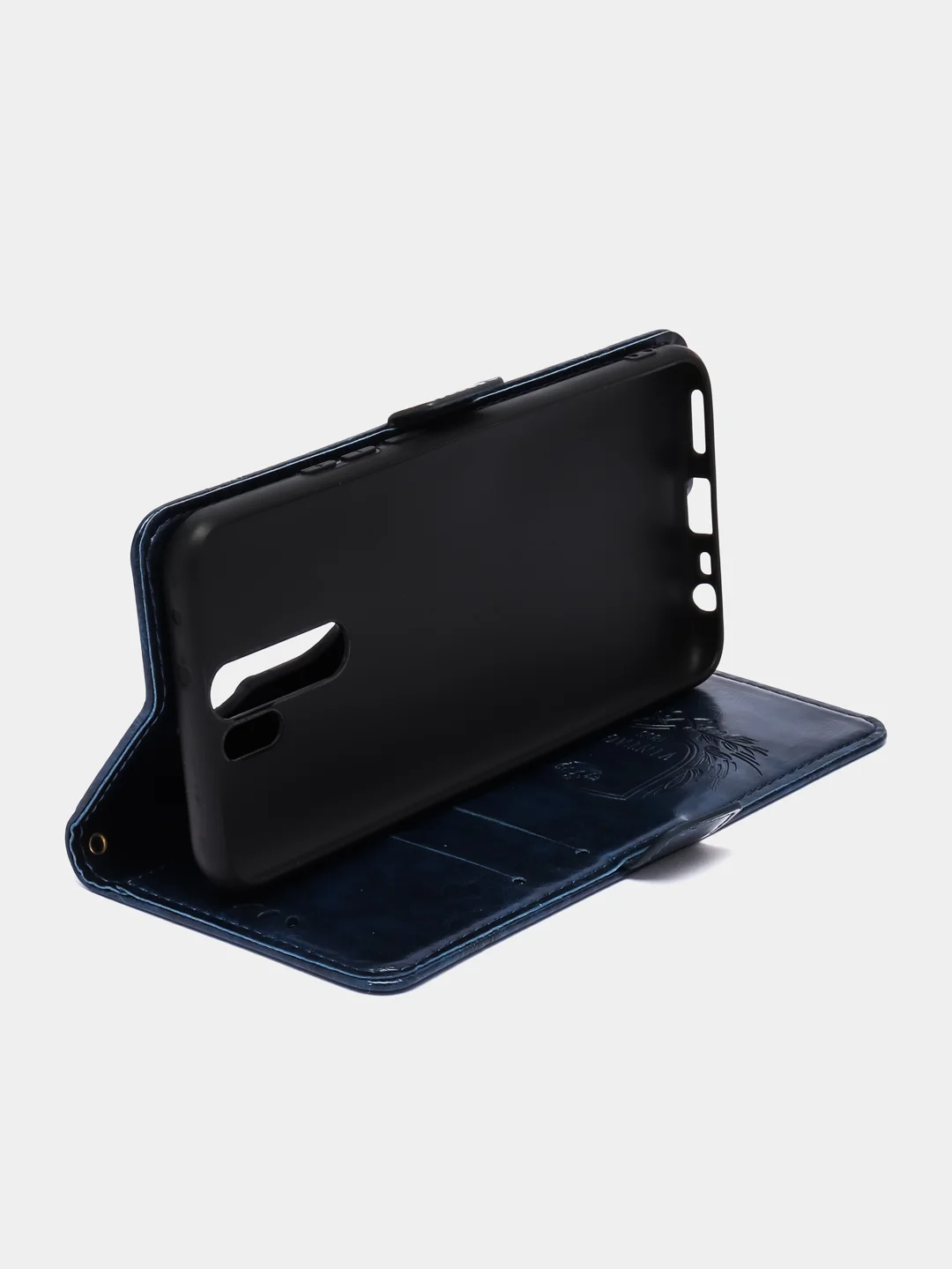 Темно-синий кожаный PU чехол-книжка для Xiaomi Redmi 9, Редми 9