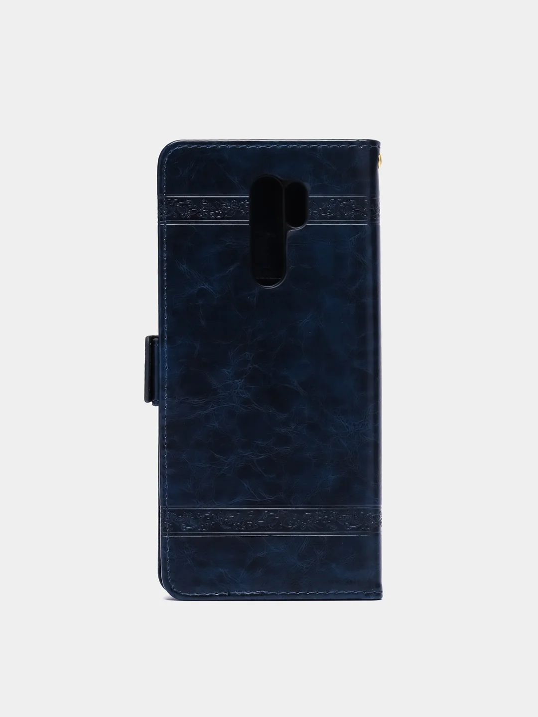 Темно-синий кожаный PU чехол-книжка для Xiaomi Redmi 9, Редми 9