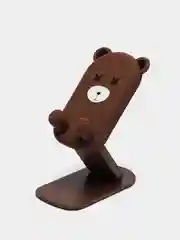 Коричневый настольный держатель для смартфона "Мультяшки"