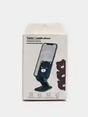 Коричневый настольный держатель для смартфона "Мультяшки"
