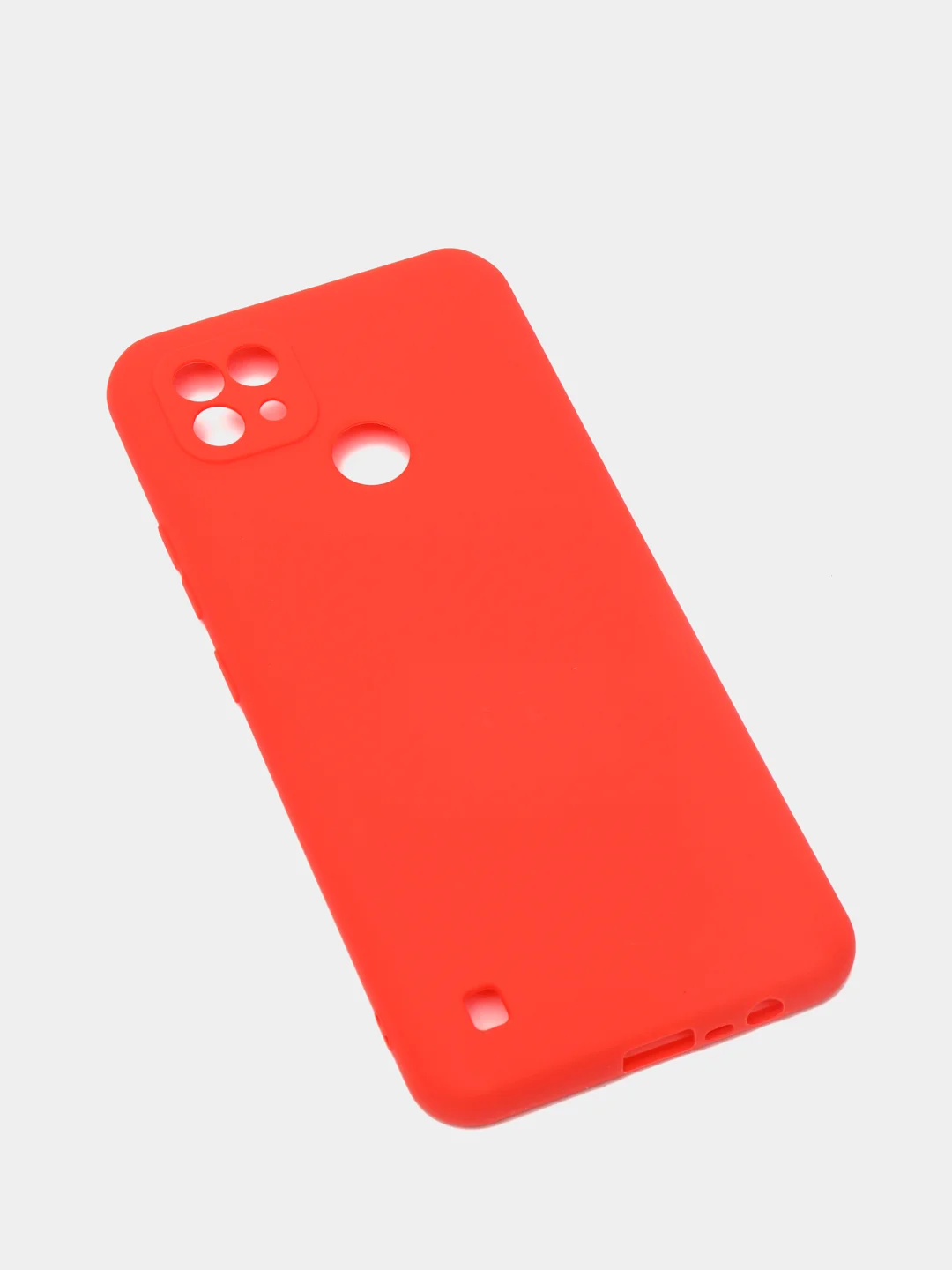 Красный чехол для Realme C21 силиконовый матовый однотонный