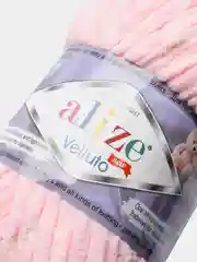 Пудровый пряжа плюшевая Alize Velluto, микрополиэстер, 100 г, 68 м