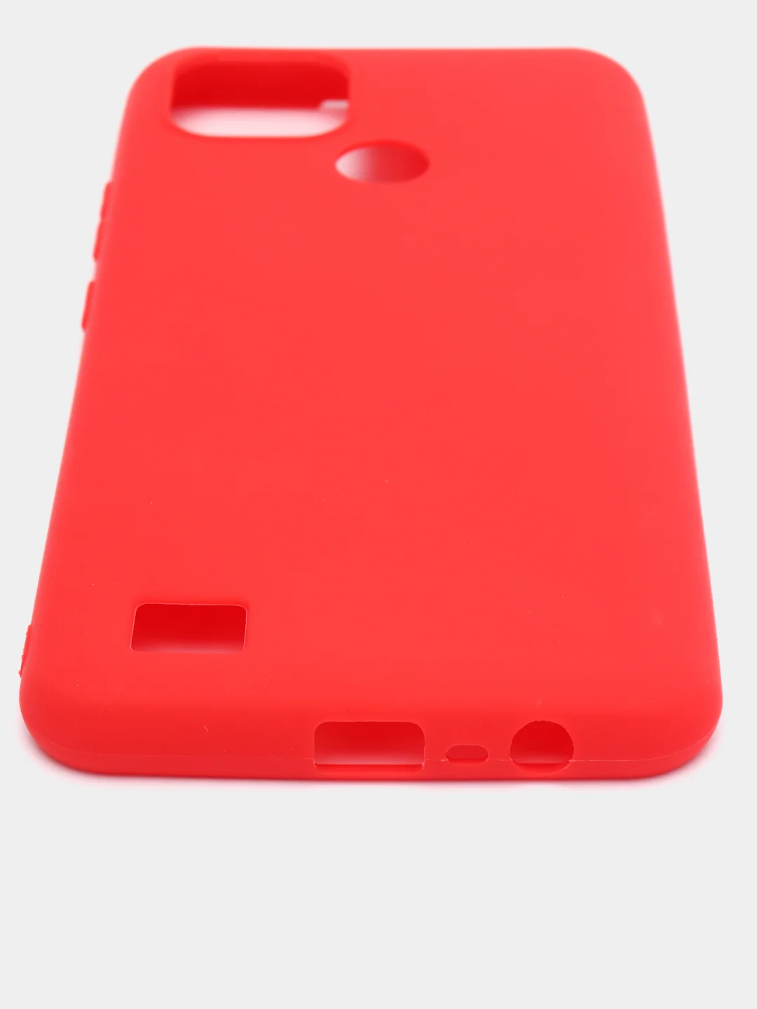 Алый чехол Realme C21 / Реалми С21 цветной, матовый, силиконовый