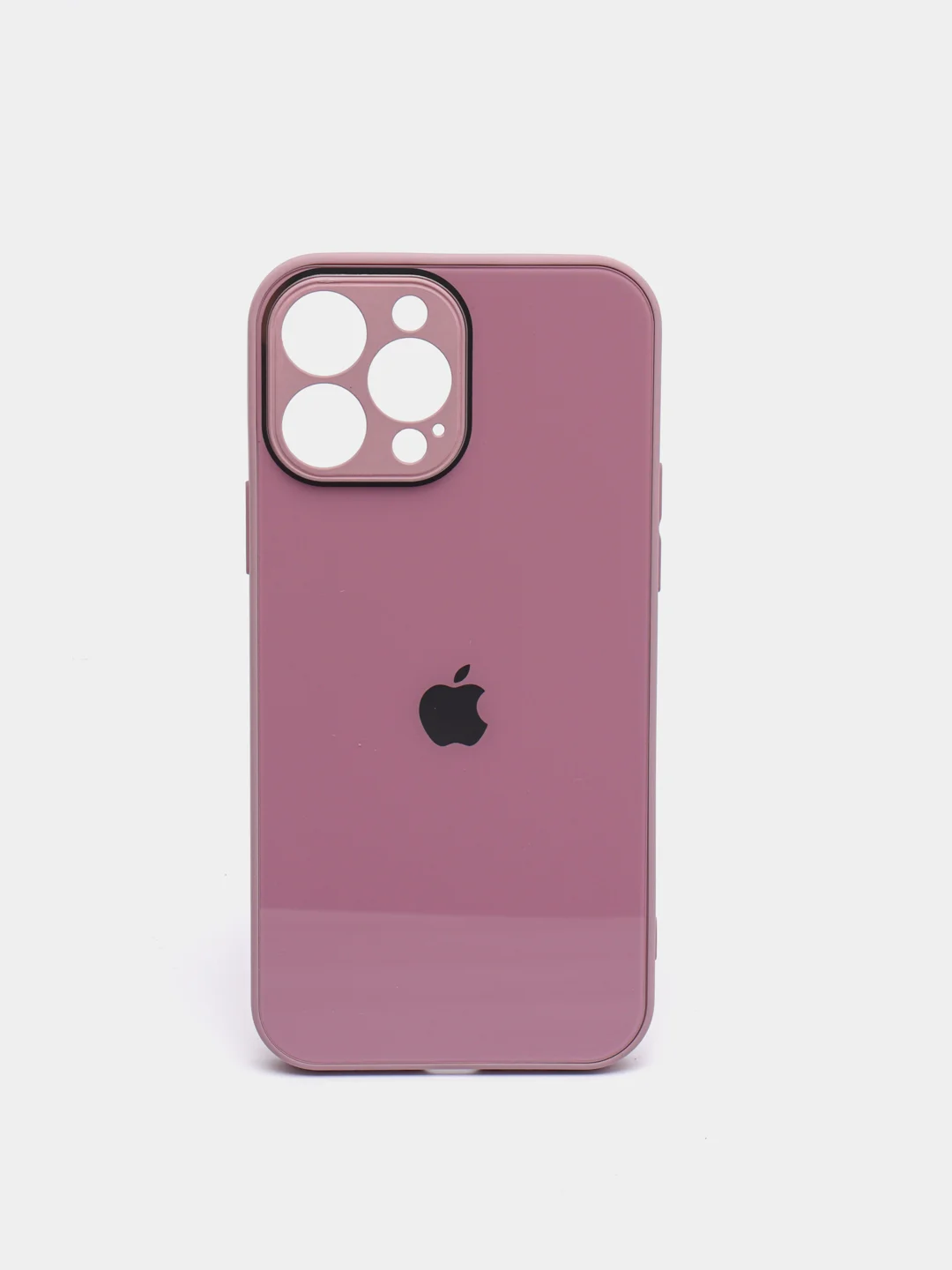 Сиреневый чехол силиконовый со стеклянной панелью для iPhone 13 Pro Max